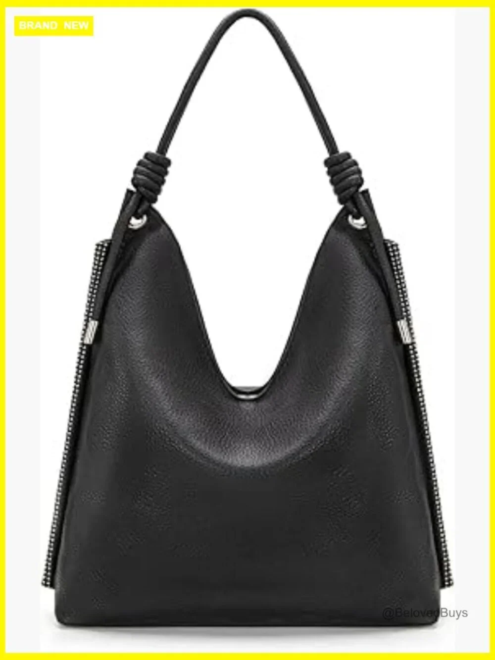 Soft Slouchy Hobo Handbag with Knotted Top Handle Shoulder Bag